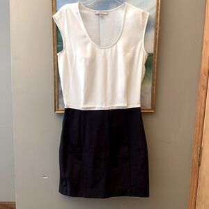 Banana Republic Black and White Blouson Bodycon Dress